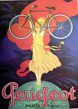 Велосипеды Peugeot, постер прошлых лет